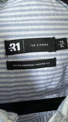 Le 31 par Simons Blue and White Striped Shirt - Men's XL - photo 3