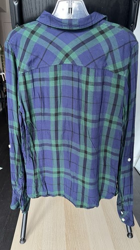 Tommy Hilfiger Button Down Shirt Women Plaid Green And Blue - photo 2