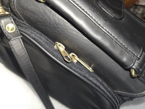 Black Crossbody Bag Flap Turn-Lock Multi Zip Compartments - photo 3