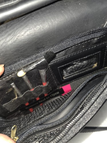 Black Crossbody Bag Flap Turn-Lock Multi Zip Compartments - photo 5