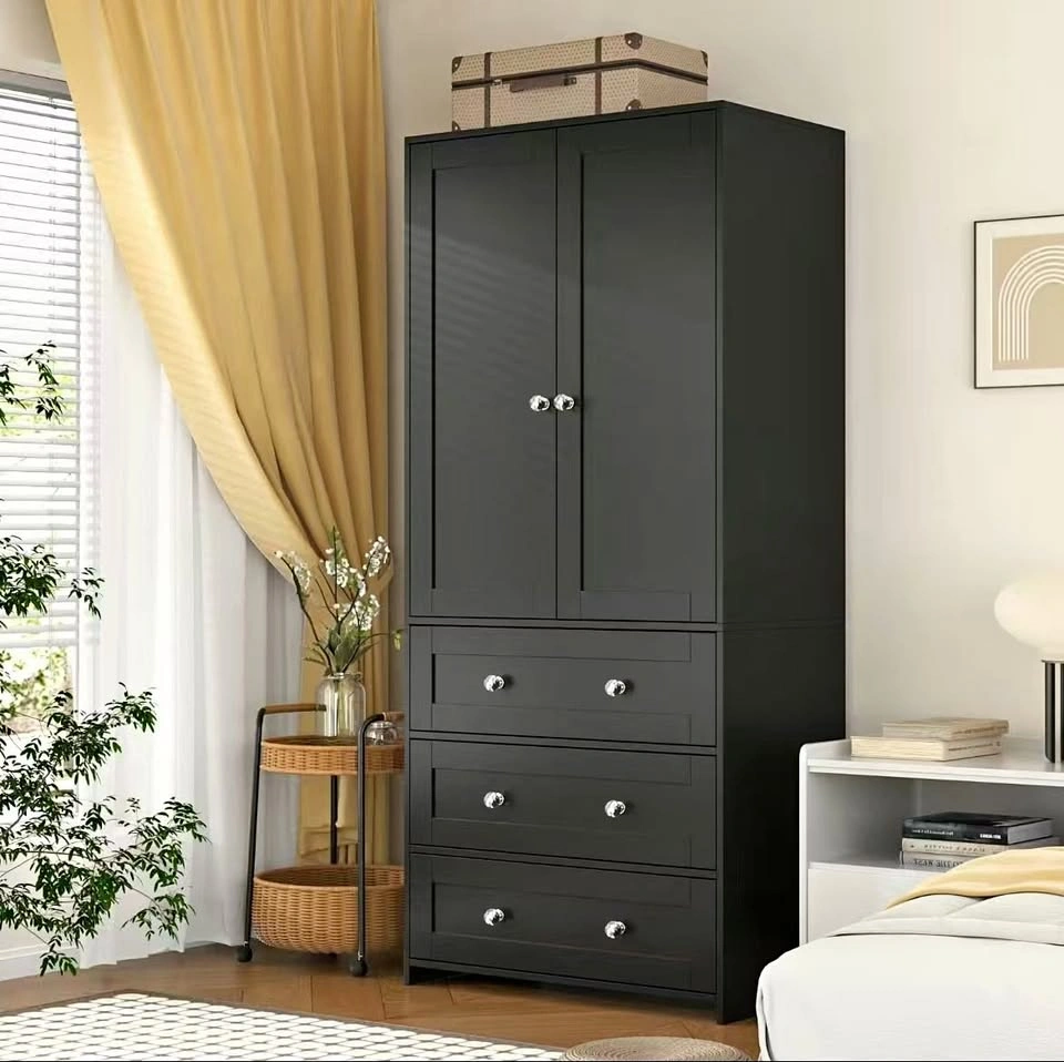 Modern White Wardrobe Cabinet with Drawers