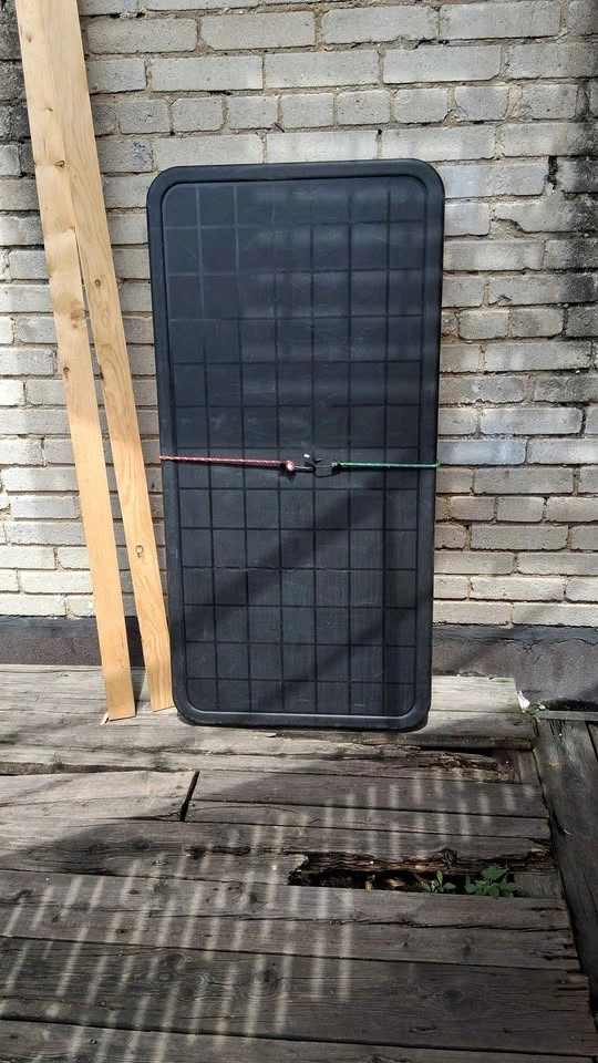 Black Plastic Folding Table with Adjustable Legs - photo 5