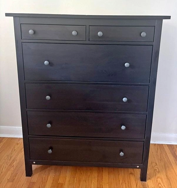 IKEA HEMNES 6-Drawer Chest / Tallboy (Black-Brown Solid Wood)