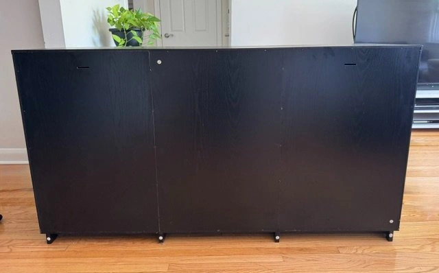 Modern Black Wood Grain Sideboard / Buffet Cabinet - photo 4