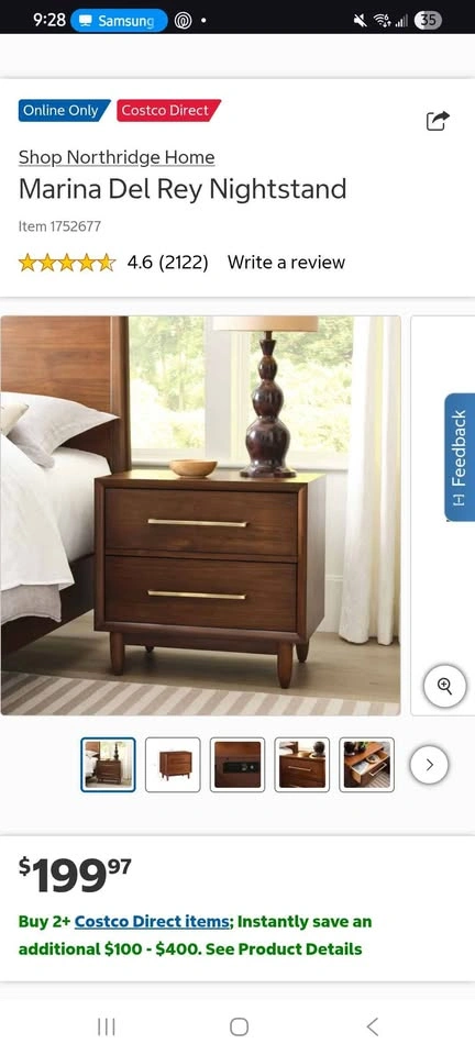 Northridge Home Marina Del Rey Nightstand set of 2 - photo 2