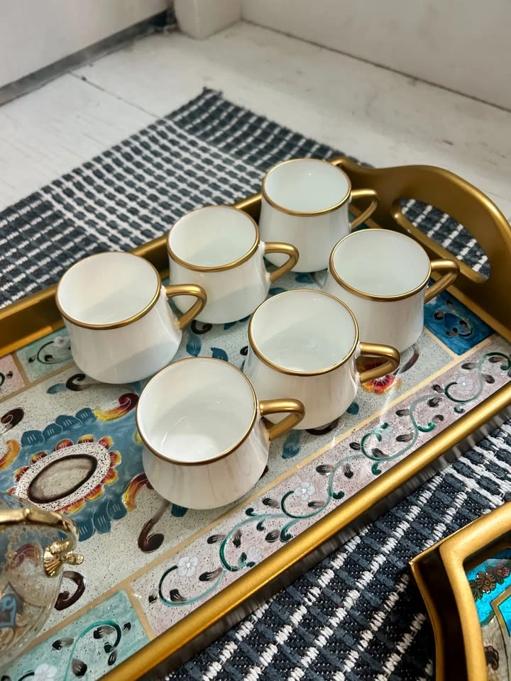 Vintage Middle Eastern Tea & Coffee Serving Set with Matching Tr - photo 4