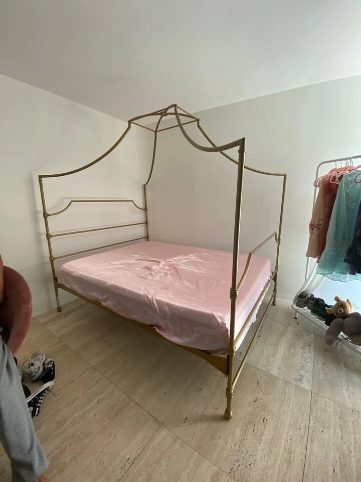 Pottery Barn Teen Maison Gold Metal Queen Canopy Bed