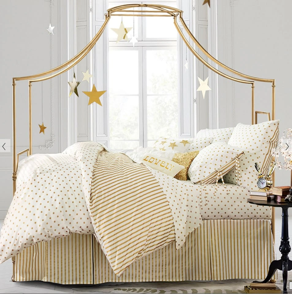 Pottery Barn Teen Maison Gold Metal Queen Canopy Bed - photo 2