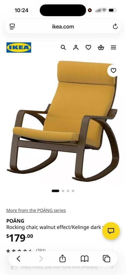 Yellow IKEA Poang rocking chair - photo 3