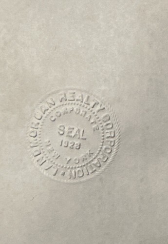 Vintage 1928 Cast Iron Seal Hand Press Landmorgan Realty Corp - photo 5