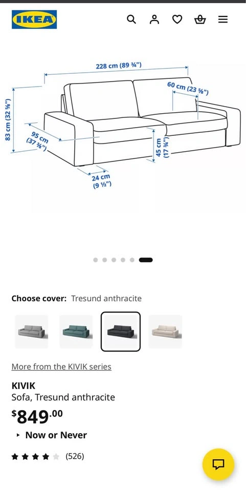 Ikea Kivik 3 seater couch - Moving sale - Must go by 07/27 - photo 2