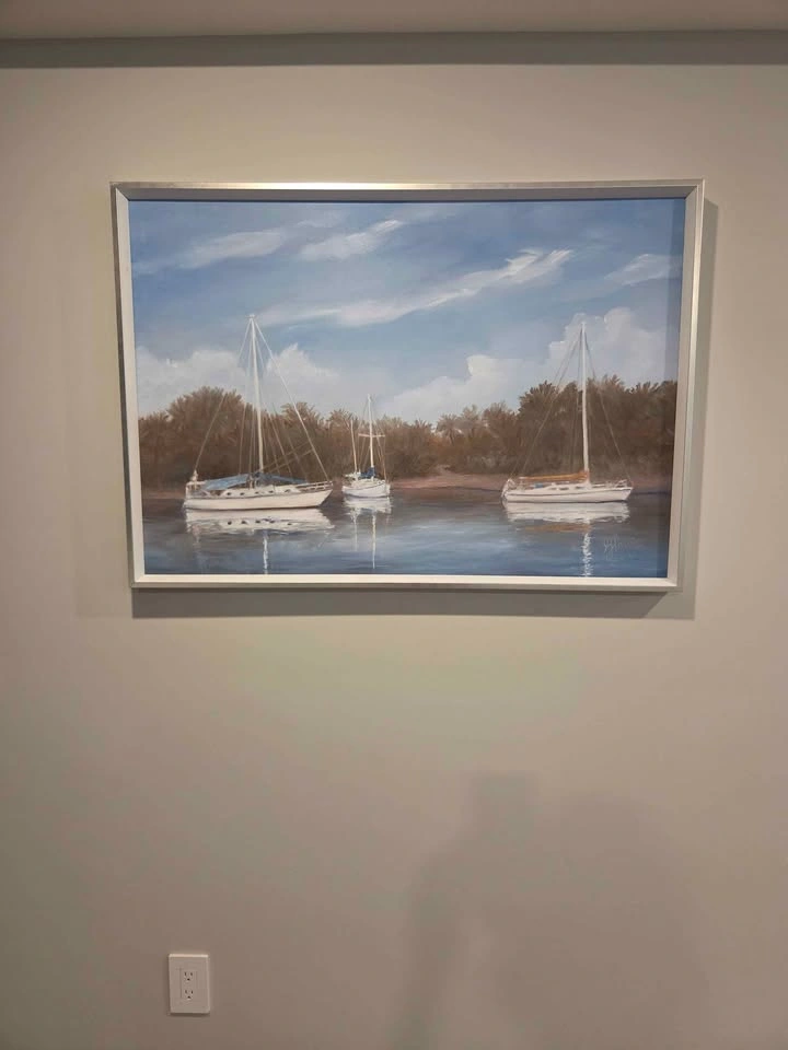 Drifting Boats Nautical Marina Framed Art by Georgia Janisse - photo 2