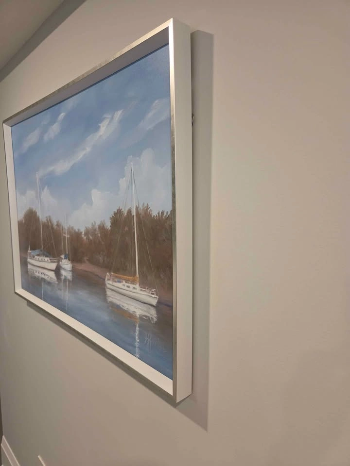 Drifting Boats Nautical Marina Framed Art by Georgia Janisse - photo 3