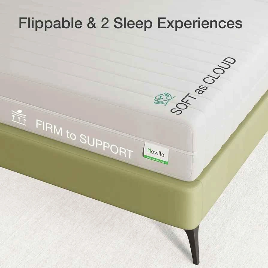 NEW Novilla Queen 10" Flippable Foam Mattress + Free Sheets - photo 2