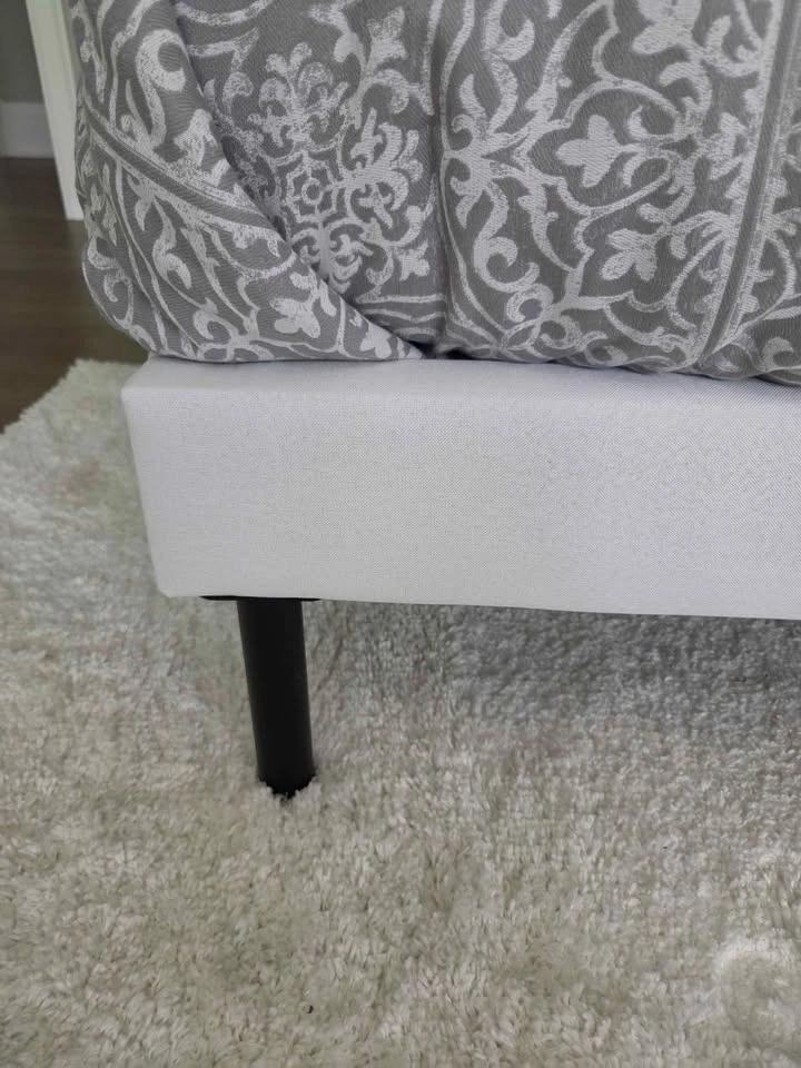 NEW Queen Size Cream White Upholstered Platform Bed Frame - photo 5