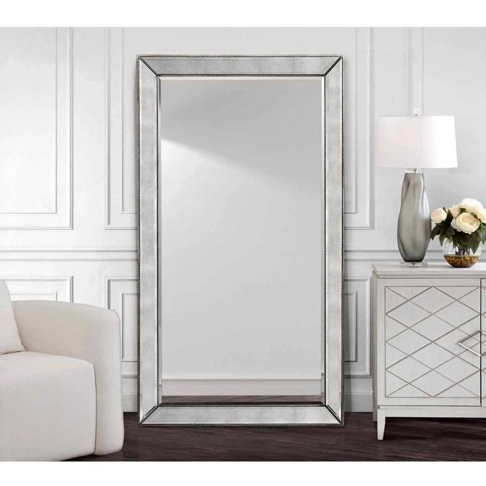 Grand & Elegant Designer Beveled Beaded Floor Mirror 79x44