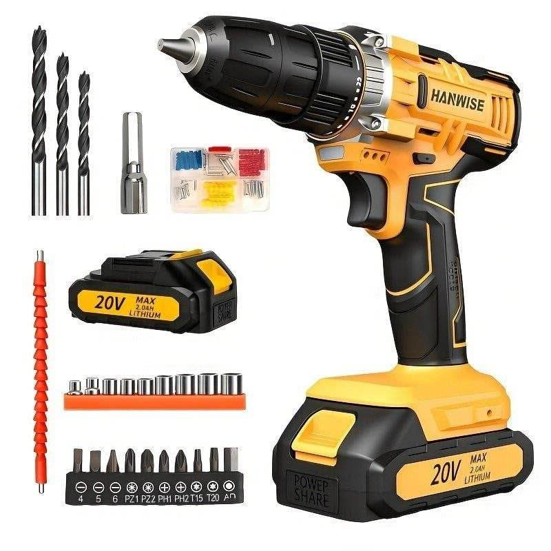 HANWISE 20V Cordless Drill Driver Tool Kit – New/Open Box - photo 2