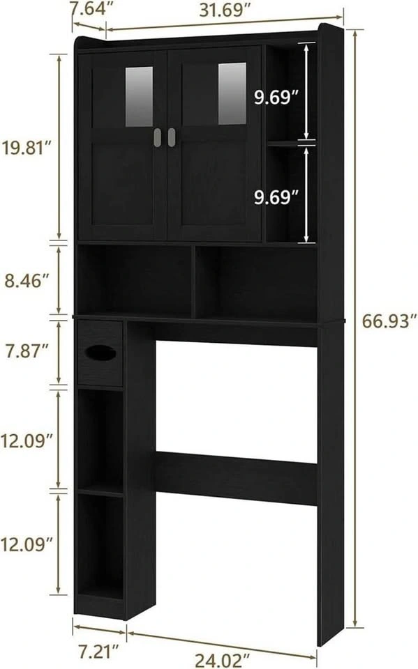 NEW Vabches Over-The-Toilet Storage Cabinet with Glass Doors – B - photo 2