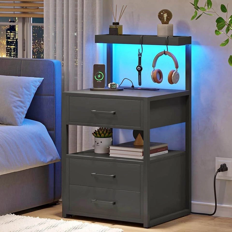 VIAGDO LED Nightstand with RGB Lights – Brand New