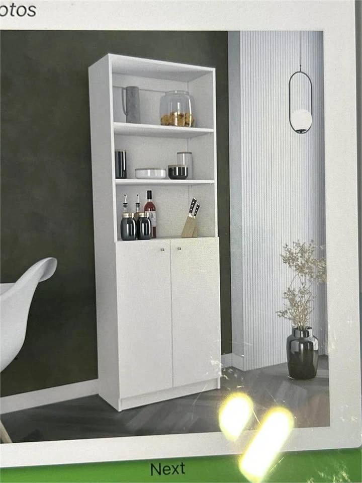 NEW White 2-Door Bookcase with Shelves – Modern Storage Cabinet - photo 3