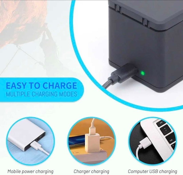 GoPro Camera Battery Charger, 3-Pack for Hero 12,11,10,9 - photo 5