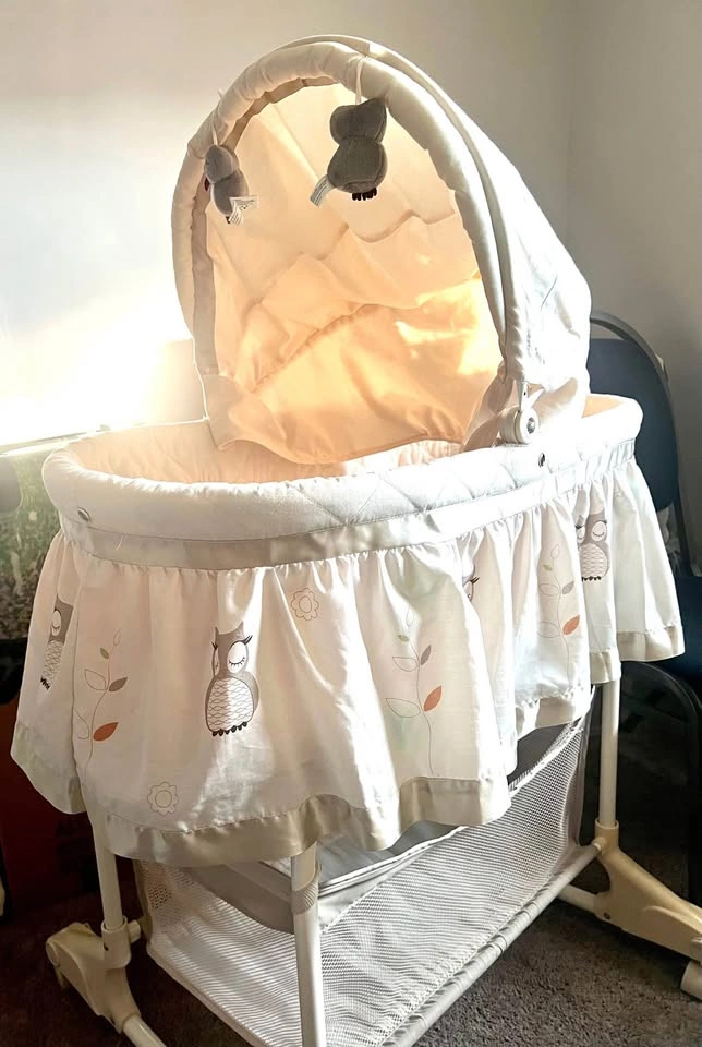 Bily Owl Pattern Baby Bassinet