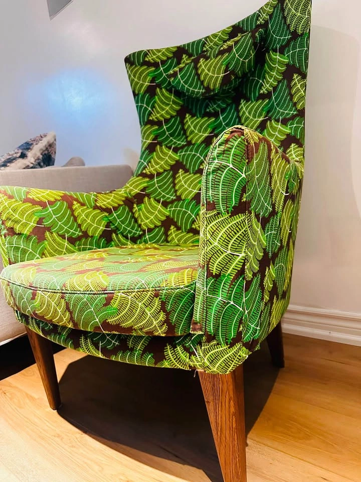 Pair of IKEA STOCKHOLM Armchairs – Mosta Grön Leaf Fabric - photo 4