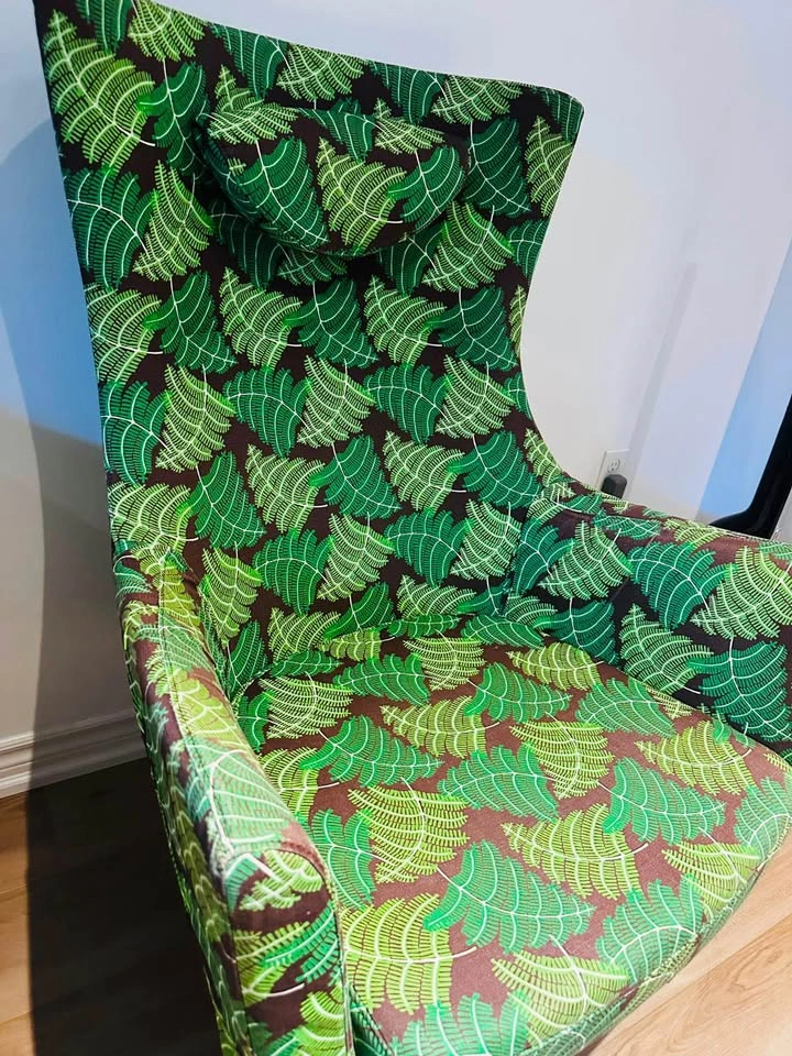 Pair of IKEA STOCKHOLM Armchairs – Mosta Grön Leaf Fabric - photo 5