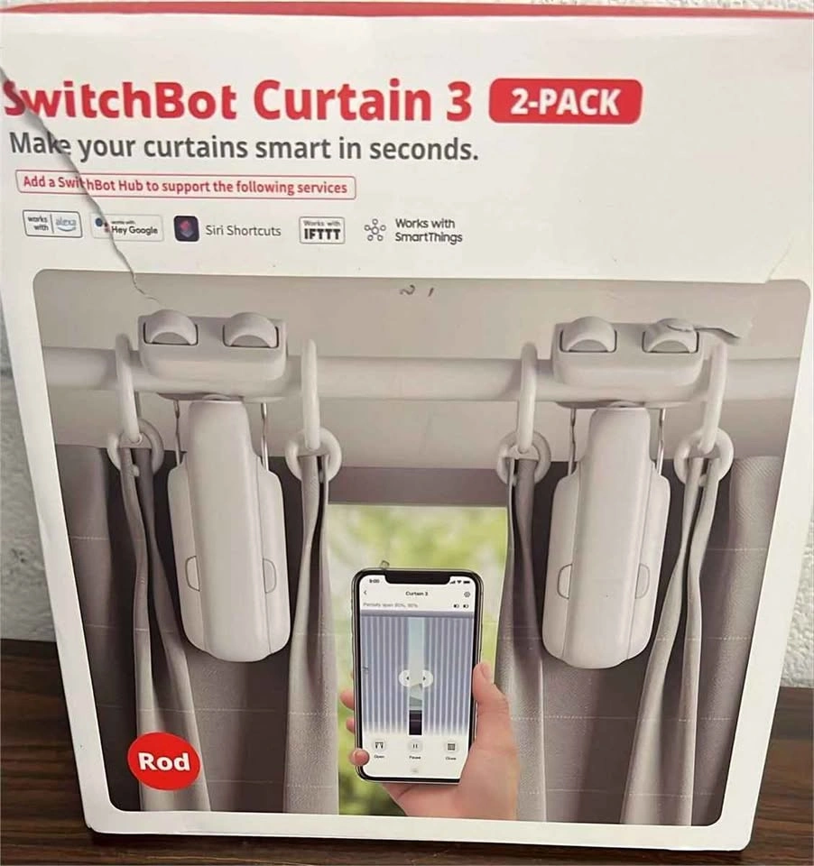 SwitchBot 2025 Automatic Curtain Opener 2-Pack w/ Remote - photo 2