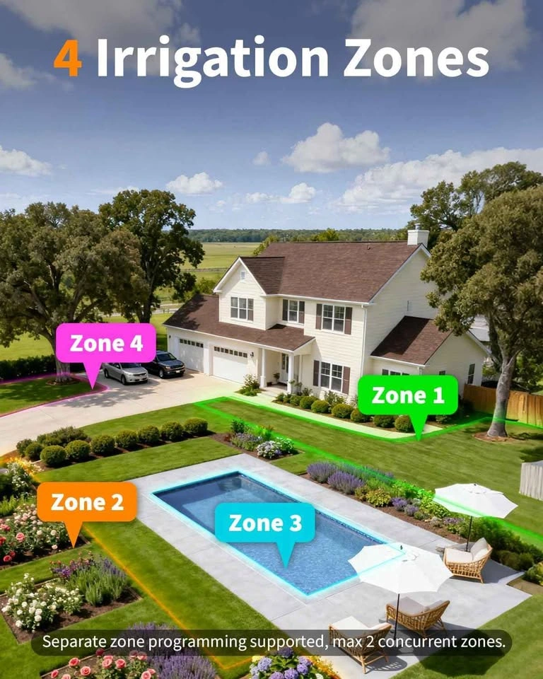 Diivoo 4-Zone WiFi Sprinkler & Hose Timer (Green) - photo 2