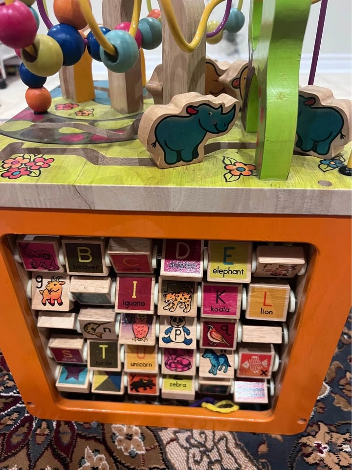 B. Toys Zany Zoo Wooden Activity Cube – Excellent Condition - photo 2