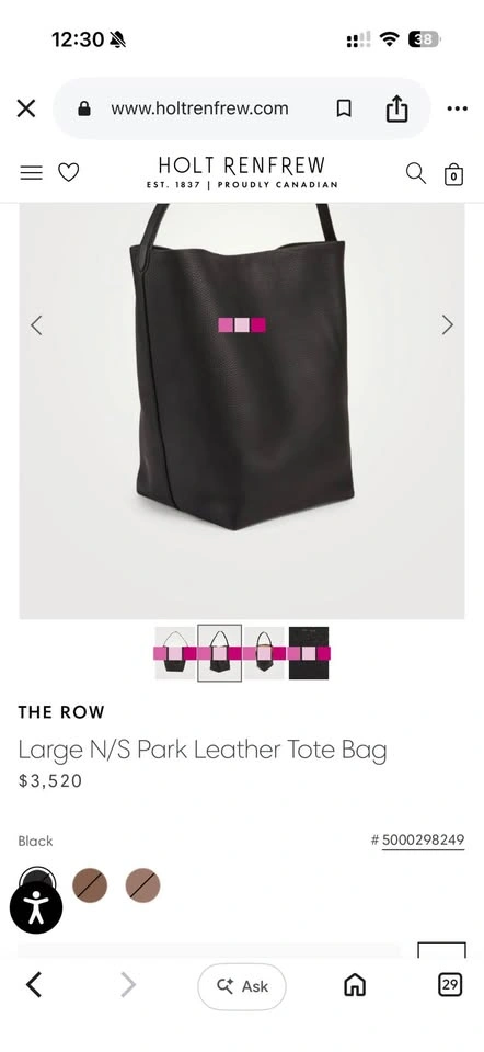 The Row Large N/S Park Leather Tote Bag - photo 3