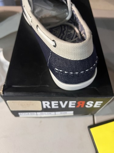 Reverse Men's Boat Shoes Size 12 Navy/White Canvas Lace-Up - photo 2