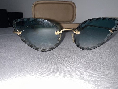 Chloé 119 Rimless Cat Eye Sunglasses Gold Metal Frame - photo 2