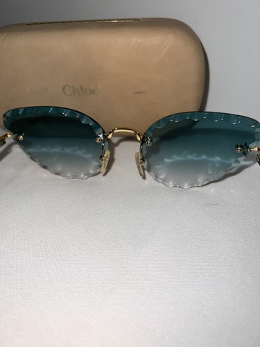 Chloé 119 Rimless Cat Eye Sunglasses Gold Metal Frame - photo 5