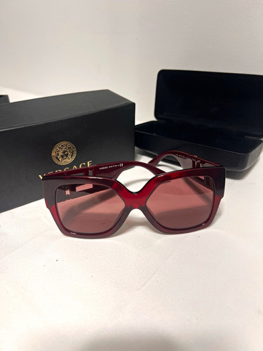 Versace 4402 Women's Rectangle Sunglasses Red Plastic