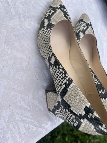 Nine West Women’s Black & White Snake Print Block Heel Pump 10 - photo 2