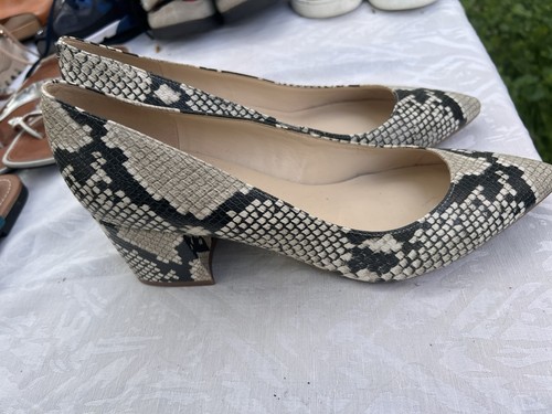 Nine West Women’s Black & White Snake Print Block Heel Pump 10 - photo 4