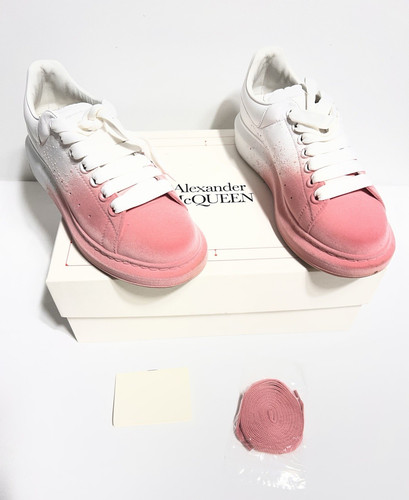 Alexander McQueen Sneakers US 9 White/Pink Suede Gradient