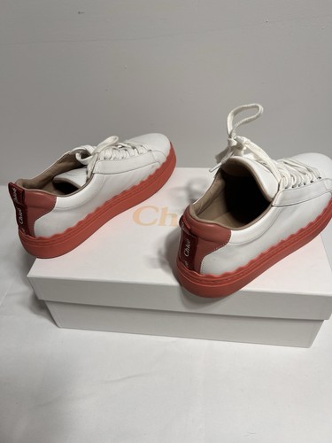 Chloé Low Top Sneakers US 8.5 White/Pink Leather - photo 4