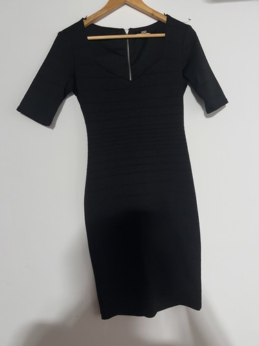 Bisou Bisou Black Solid V-Neck 3/4 Sleeve Knee-Length Sheath - photo 4