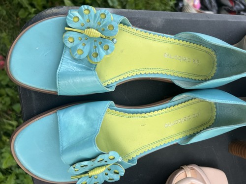 Liz Claiborne Women's Blue/Green Leather Slide Sandals 9 - photo 5