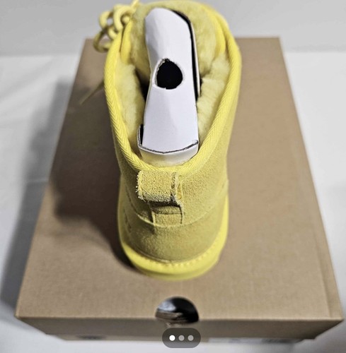 UGG Classic Ultra Mini Canary Yellow Suede Shearling Boots Women - photo 4