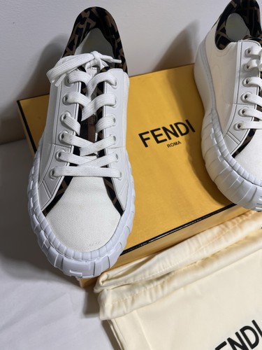 Fendi Roma Men's Low Top Sneakers US 8.5 White Canvas - photo 2