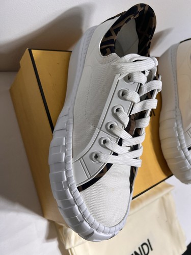 Fendi Roma Men's Low Top Sneakers US 8.5 White Canvas - photo 3