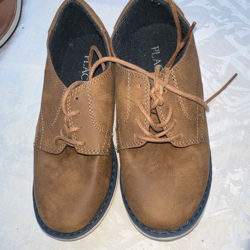 Place Men's Oxford Shoes Brown Leather Lace-Up Solid Round Toe 3 - photo 5