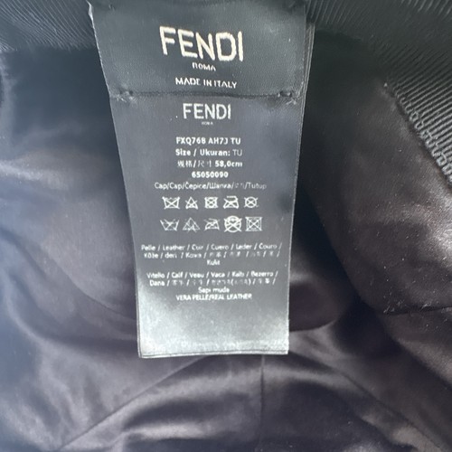 FENDI Roma Brown/Black Monogram Calf Hair Leather Baseball Cap - photo 4