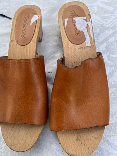 Madewell Women's Brown Leather Slide Sandals Slip-On US 7.5