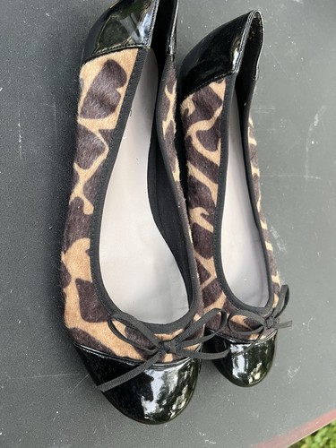 Nine & Co Women’s Animal Print Ballet Flats Patent Toe Bow 7.5 - photo 3