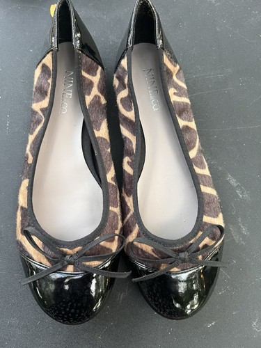 Nine & Co Women’s Animal Print Ballet Flats Patent Toe Bow 7.5 - photo 4